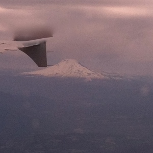 A few hours after our bike ride it was adios Portland and I had a totally different view of Mt. Hood.
