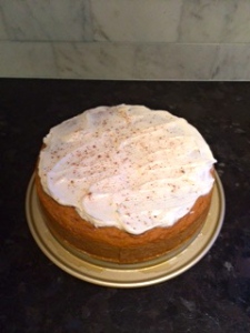 I used a cream cheese frosting and sprinkled pumpkin spice on top.
